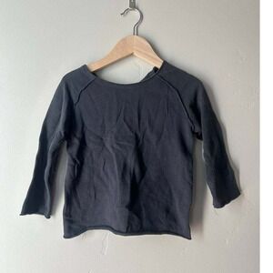 Play Up Baby Organic Cotton Raglan Top 24M Charcoal Elbow Patches Scandi Neutral